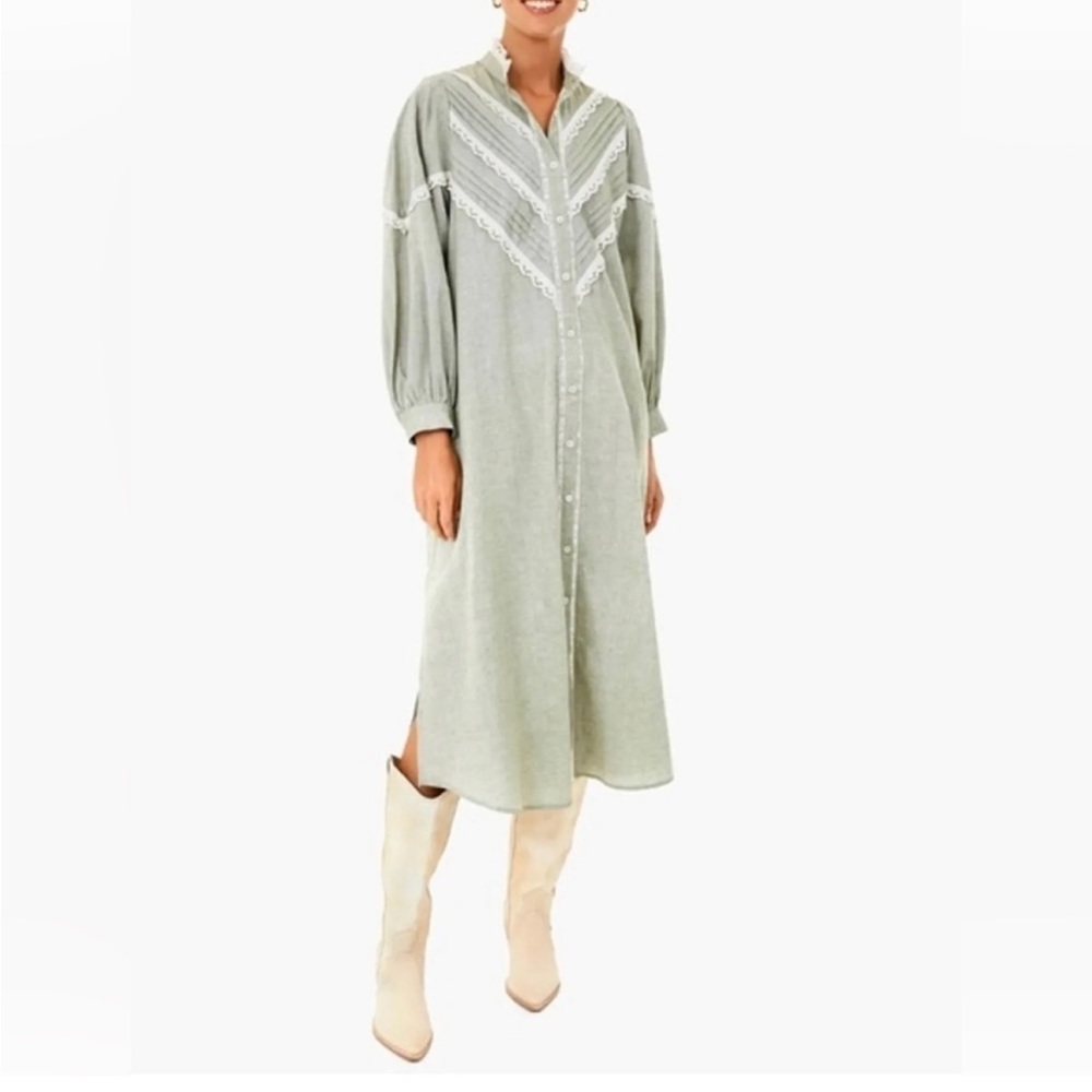 NWOT Pomander Place Tuckernuck Laurel Green Jolene Midi Dress - Size XS